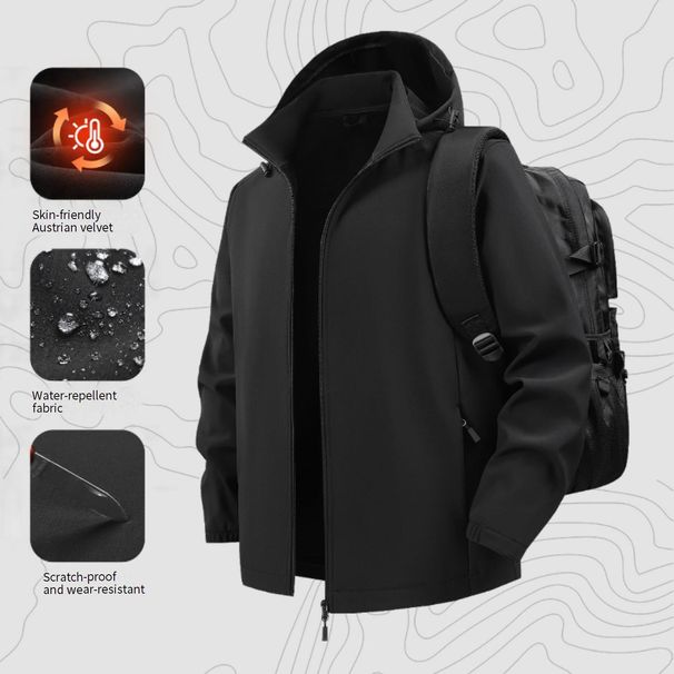 Unisex Mountain-Style Softshell Jacket – 5000mm Waterproof & Fleece-Lined Windbreaker For Hiking, Skiing & Urban Wear_viptrois.com