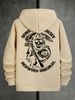 Men's Autumn And Winter Casual Fashion Loose Hooded Sweatshirt With Geometric Skull Design Print Warm Long Sleeved Pullover_viptrois.com