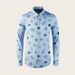 Men’s Digital Print Long-Sleeve Shirt -Inspired, 100% Cotton, Slim Fit (Light Blue Stripe)_viptrois.com