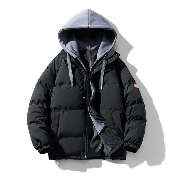 Unisex Layered Cotton Jacket – Winter-Ready Hooded Coat With Windproof Design (M-4XL, Blue/Pink/Black/Charcoal/Khaki)_viptrois.com