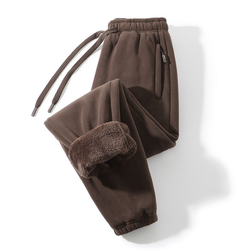 Men's Fleece Lined Thickened Casual Pants, New Winter Style, Composite Fleece, Loose Fit, Warm, Versatile Sports Pants, Couple Pants_viptrois.com