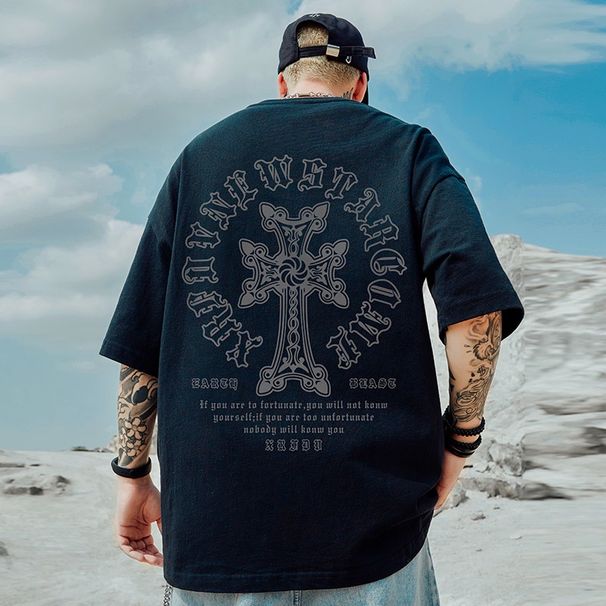 Men's Clothes Short-sleeved T-shirt Printed Men's Crew Neck T-shirt Oversized Hip Hop Men's Casual Top_viptrois.com