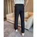 Men's Cleanfit Elastic Waist Dress Pants Trendy American Style Long Curved Flared Trousers_viptrois.com