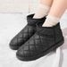 Winter new snow boots for women diamond plaid thick soled cotton shoes for women with velvet all match warm snow cotton boots_viptrois.com