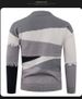 Modern Color-Block Knit Sweater – Oversized Crewneck Pullover For Men (Gray/Red/Green, M-3XL)_viptrois.com