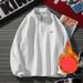 Heavyweight Half-Zip Fleece Hoodie – Unisex Oversized Pullover With Stand Collar (M-3XL, Dark Grey/Light Grey)_viptrois.com