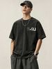230g Washed Men T-Shirt IN.4U Mixed Font Letter Print Short Sleeve Crew Neck Casual Streetwear Top_viptrois.com