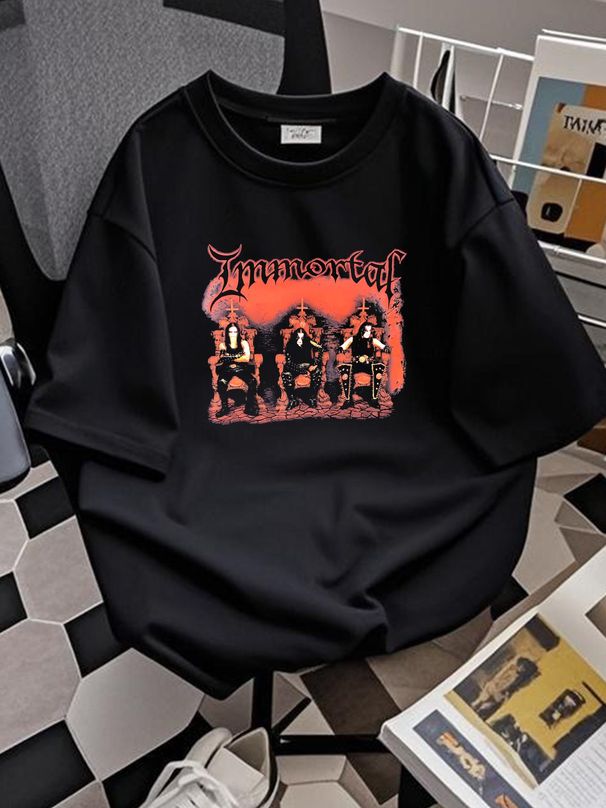 IMMORTAL Demons Of Metal 2003 T Shirt LARGE Abbath Darkthrone Black Unisex Slightly Soft Breathable Designer Clothes Stylish Top For Everyday Wear_viptrois.com
