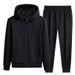 Casual Suit Men's Sport Loose Hooded Coat Trousers Cardigan Top Two-piece Fashion Set_viptrois.com