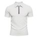 Men's Heavyweight Checkered Jacquard Collared Shirt Casual Loose Fit Half Zip Short Sleeve Breathable Cotton Blend Summer Top_viptrois.com