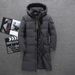 "Men's Long Down Jacket – 600FP White Duck Feather, Windproof & Lightweight (Hooded, Multi-Pocket, Slim Fit For Business Casual)"_viptrois.com