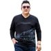 Large Size Men's Spring And Autumn Chinese Landscape Printed T-Shirt Men's Loose Elastic V-Neck Long Sleeve T-Shirt Men's Bottom Shirt_viptrois.com
