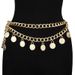 European and American cross-border jewelry fashion vintage metal beauty head pendant tassel chain Double Queen head portrait waist chain_viptrois.com