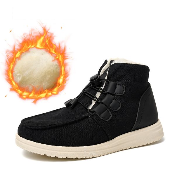 New snow boots men plus fleece thickened large size couple cotton boots warm cotton shoes_viptrois.com