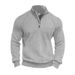 Retro Casual Stand-up Collar Zipper Pullover Loose Knitted Heavyweight Jacquard Patchwork Autumn And Winter Long-sleeved Sweatshirt_viptrois.com