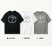 3 Pack Men's Oversized T-Shirts, 100% Cotton Crew Neck Casual Tees, Relaxed Fit Minimal Framed Monogram Print Design, Black White Grey_viptrois.com
