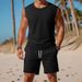 Men's Clothing Running Fitness Wide Shoulder Vest Suit Summer Knitted Vertical Stripes Fitness Sports Fit Suit_viptrois.com