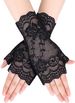 Unisex Lace gloves for women half fingerless short sailor dance driving sun protection UV protection scar cover gloves_viptrois.com