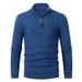 Loom Autumn Winter New European American Half Turtleneck Zipper Knitwear Long Sleeve Trendy Solid Color Men's_viptrois.com
