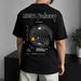 Cross Border Trendy Streetwear T Shirt For Men, Featuring A Sci Fi Planet Print On The Front And Back, Casual Black Short Sleeved Top._viptrois.com