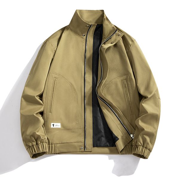 2025 Casual Workwear Versatile Stand Up Collar Top Spring And Autumn Trend Jacket Men's Outer Design_viptrois.com