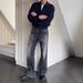 Men's Clothing Retro Vintage Washed Black 646 Flared Jeans_viptrois.com