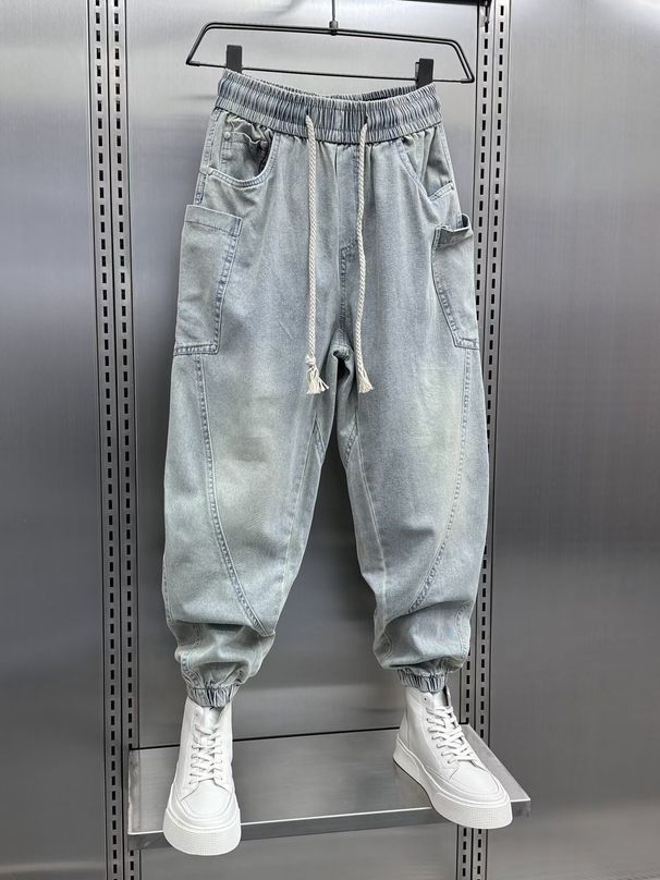 Jeans For Men In Spring Autumn, Thin Style, Slimming, Perforated, Wear-resistant, Casual Fat And Overweight, Oversized_viptrois.com