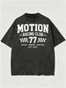 Relaxed Heavyweight Washed Checkered Flag Cotton T-Shirt Men's Casual Streetwear Tee_viptrois.com