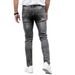Men's Stretch Slim Fit Denim Jeans - Classic Solid Color Casual Pants For Everyday Wear (Black, Dark Blue, Charcoal)_viptrois.com