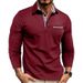 Pulse 2025 New European And American Men's Casual Fashion Polo Shirt Export Turn-down Collar Long Sleeve Color Block_viptrois.com