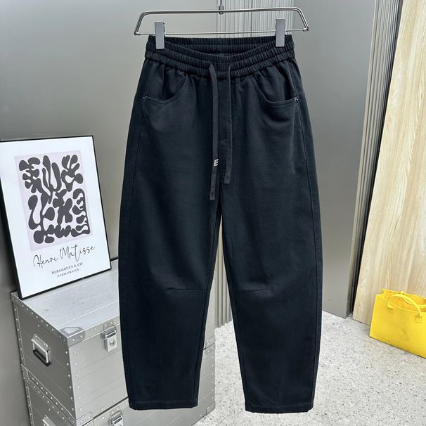 Minimalist Trendy Style Youthful Energetic Autumn Winter Casual Loose Trousers Long Men's Scimitar Jeans Banana Pants_viptrois.com
