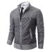 Pure Cross-Border New Thickened Cotton Sweater Cardigan Long Sleeve Zipper Knitted Men's Stand Collar Jacket_viptrois.com