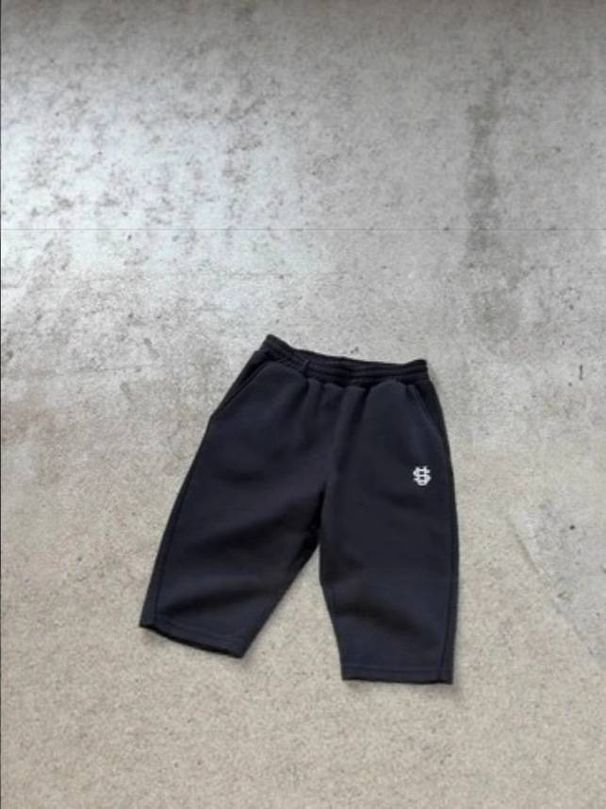 Retro Y2k Street Trend Hip-hop Casual Elastic Waist Loose Solid Color Sports Casual Shorts_viptrois.com