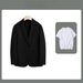 Linen-Blend Suit Set – Single-Breasted Relaxed Fit Suit Jacket & Trousers (100% Acetate) – Lightweight For Spring/Summer_viptrois.com