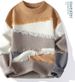 Men's Retro Knit Sweater – Thick Winter Pullover, Warm & Stylish (Light Gray/Chinese Red/Fruit Green/Yellow, M-4XL)_viptrois.com