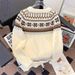 Unisex Fair Isle Knit Sweater - Winter Warm Crew Neck Pullover, Stylish & Cozy American Design For Men & Women_viptrois.com