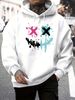 Men's Autumn And Winter Casual Fashionable Loose Hooded Sweatshirt With Smiling Face Pattern Printed Warm Long Sleeved Pullover_viptrois.com