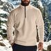 "Men's Heavyweight Fleece Pullover – Half-Zip Stand Collar (Relaxed Fit, All-Season Wear)"_viptrois.com