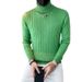 Winter men's high neck sweater with slim fit and thick bottom line, youth's solid color versatile knitted sweater for men_viptrois.com