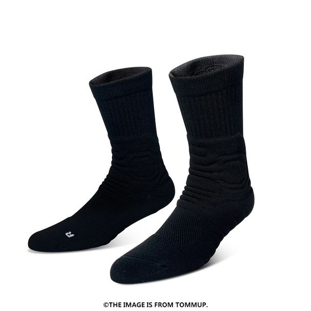 Basketball socks Men's mid-length sports socks High top running socks solid color towel bottom thick socks_viptrois.com