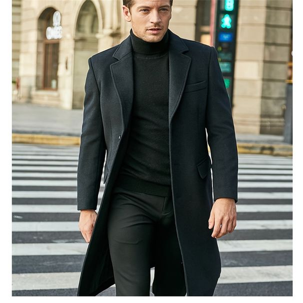 2026 European-USA Style Fashion Woolen Overcoat Men Lapel Pure Color Single-Breasted Multi-Pocket Long Sleeve Outerwear S-4XL_viptrois.com
