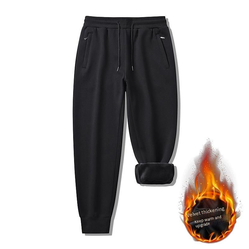 Men's Plus Size Jogger Pants - Winter Fleece-Lined Sweatpants With Drawstring & Tapered Cuff (Grey, Black, Blue) - Sizes M To 8XL_viptrois.com