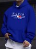 Men's Autumn And Winter Casual Fashionable Loose Hooded Sweatshirt With Parisian Letter Pattern Printed Warm Long Sleeved Pullover_viptrois.com