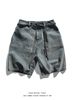 Men's Clothing Straps Washed Distressed Denim Shorts Men's Summer Hip Hop Loose Casual Workwear Shorts_viptrois.com