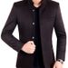 Men's Wool Blend Business Jacket – Wrinkle-Free Winter Overcoat With Multiple Pockets, Slim Fit & Warm Lining_viptrois.com