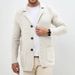 Men's Knit Blazer Cardigan – Slim Fit Long Sleeve Open Front Sweater (S-XXXL, Navy/Black/Charcoal/Khaki/Olive)_viptrois.com