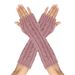 Unisex Twist 8-figure gloves men's and women's same wool fingerless cuff knitted warm medium long_viptrois.com