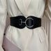 Unisex Ladies elastic waist wide elastic decorative dress black belt female Joker fashion._viptrois.com