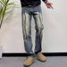 Men's Gradient Washed Jeans Straight Leg Casual Pants Retro Trendy Versatile Spring Autumn New Style_viptrois.com