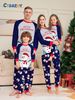 Christmas Snowman Snowflake letters cartoon Christmas parent-child suit printed homewear pajamas_viptrois.com